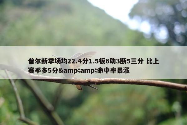 普尔新季场均22.4分1.5板6助3断5三分 比上赛季多5分&amp;命中率暴涨