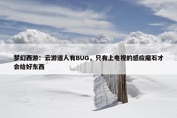 梦幻西游：云游道人有BUG，只有上电视的感应魔石才会给好东西