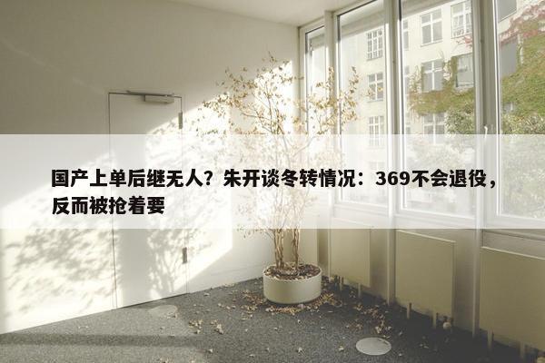 国产上单后继无人？朱开谈冬转情况：369不会退役，反而被抢着要