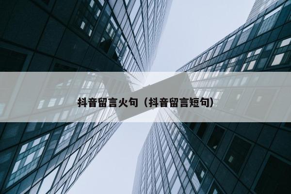 抖音留言火句（抖音留言短句）