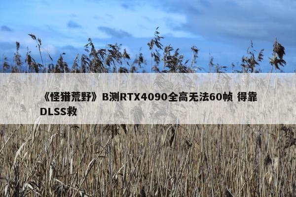 《怪猎荒野》B测RTX4090全高无法60帧 得靠DLSS救