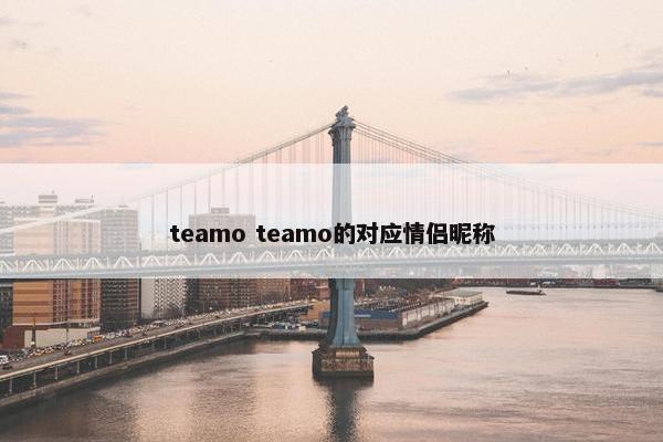 teamo teamo的对应情侣昵称