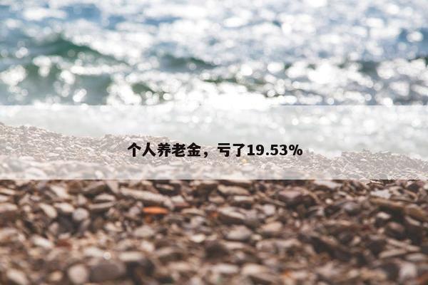 个人养老金，亏了19.53%