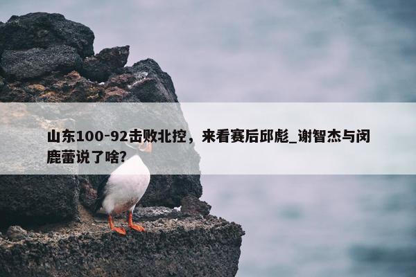 山东100-92击败北控，来看赛后邱彪_谢智杰与闵鹿蕾说了啥？