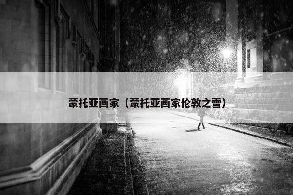 蒙托亚画家（蒙托亚画家伦敦之雪）