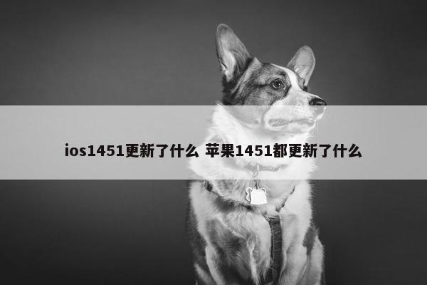 ios1451更新了什么 苹果1451都更新了什么