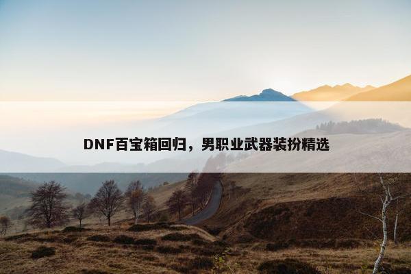 DNF百宝箱回归，男职业武器装扮精选