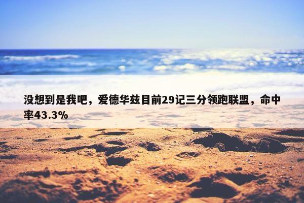 没想到是我吧，爱德华兹目前29记三分领跑联盟，命中率43.3%