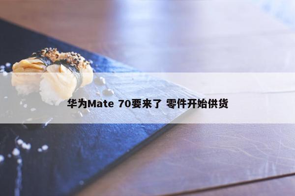 华为Mate 70要来了 零件开始供货