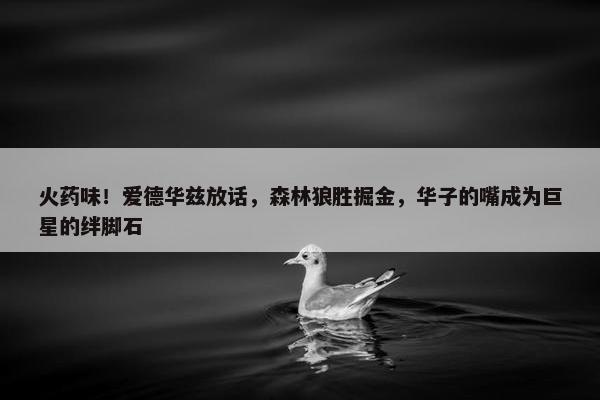 火药味！爱德华兹放话，森林狼胜掘金，华子的嘴成为巨星的绊脚石